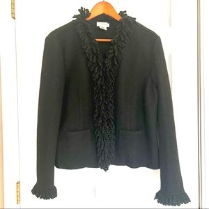 (3 for $20) Talbot’s Medium Wool Sweater Snap Closure Fringe Y2K details